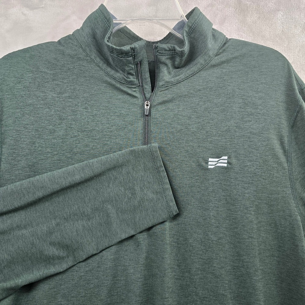 Vuori Size Large Ease‎ Performance Zip Pullover Green V2001 Long Sleeve Shirt